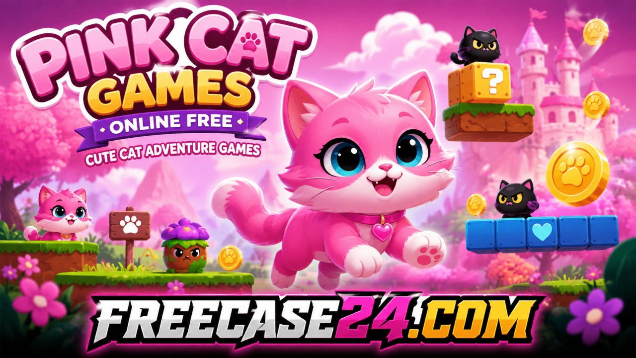Pink Cat Games Online Free Cute Cat Adventure Games